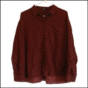 Madewell corduroy button up top- Women’s L